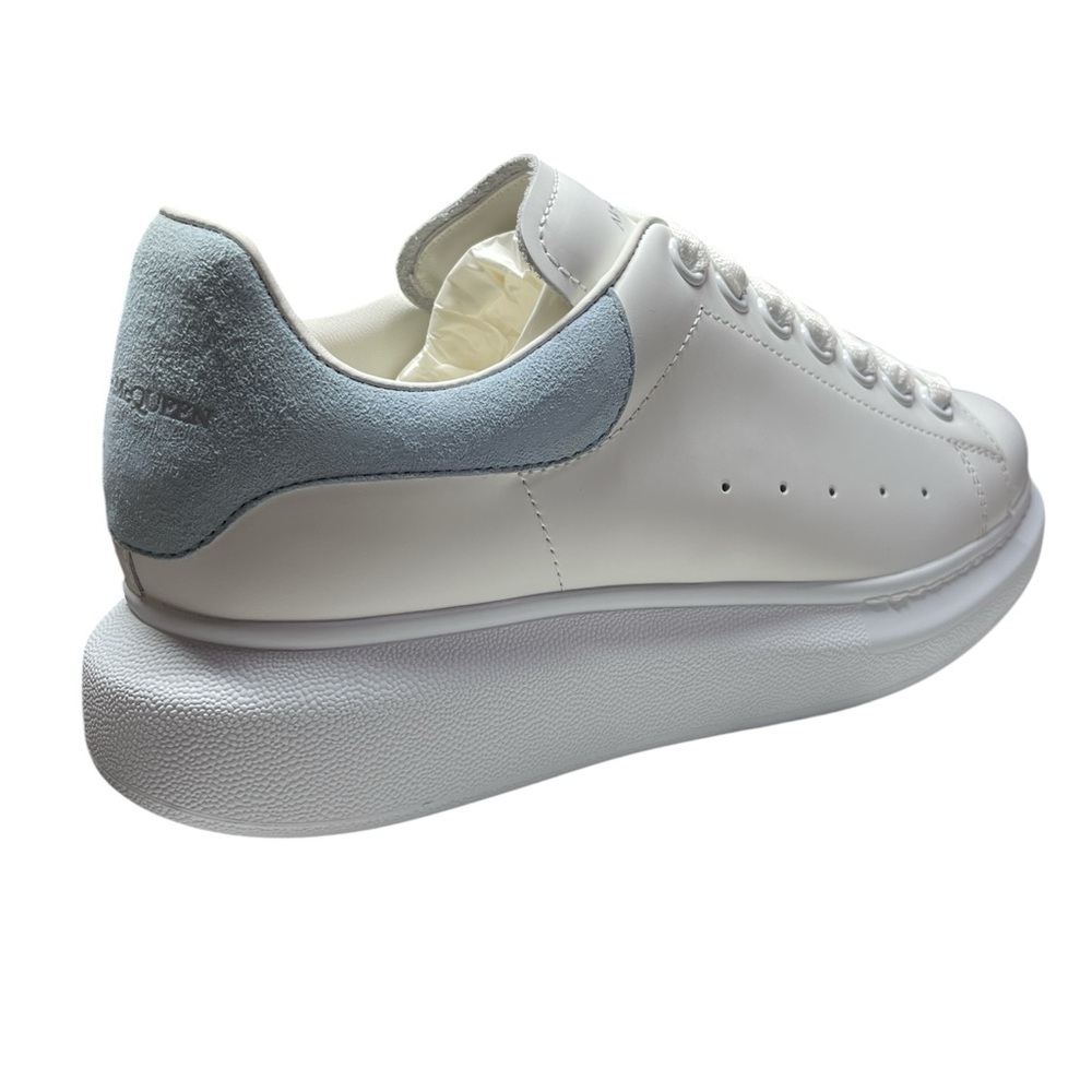 Alexander McQueen White and Light Blue Sneakers